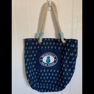 NEW- Pineapple Print Montauk New York Tote Bag